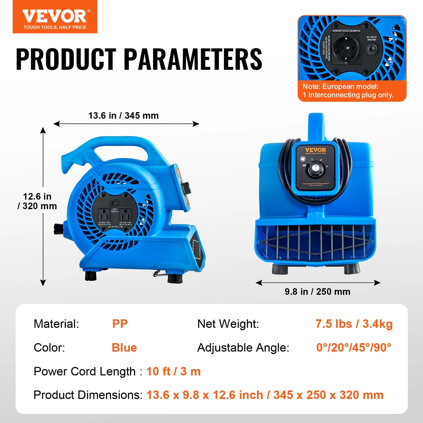 Portable Floor Blowers for Drying and Cooling