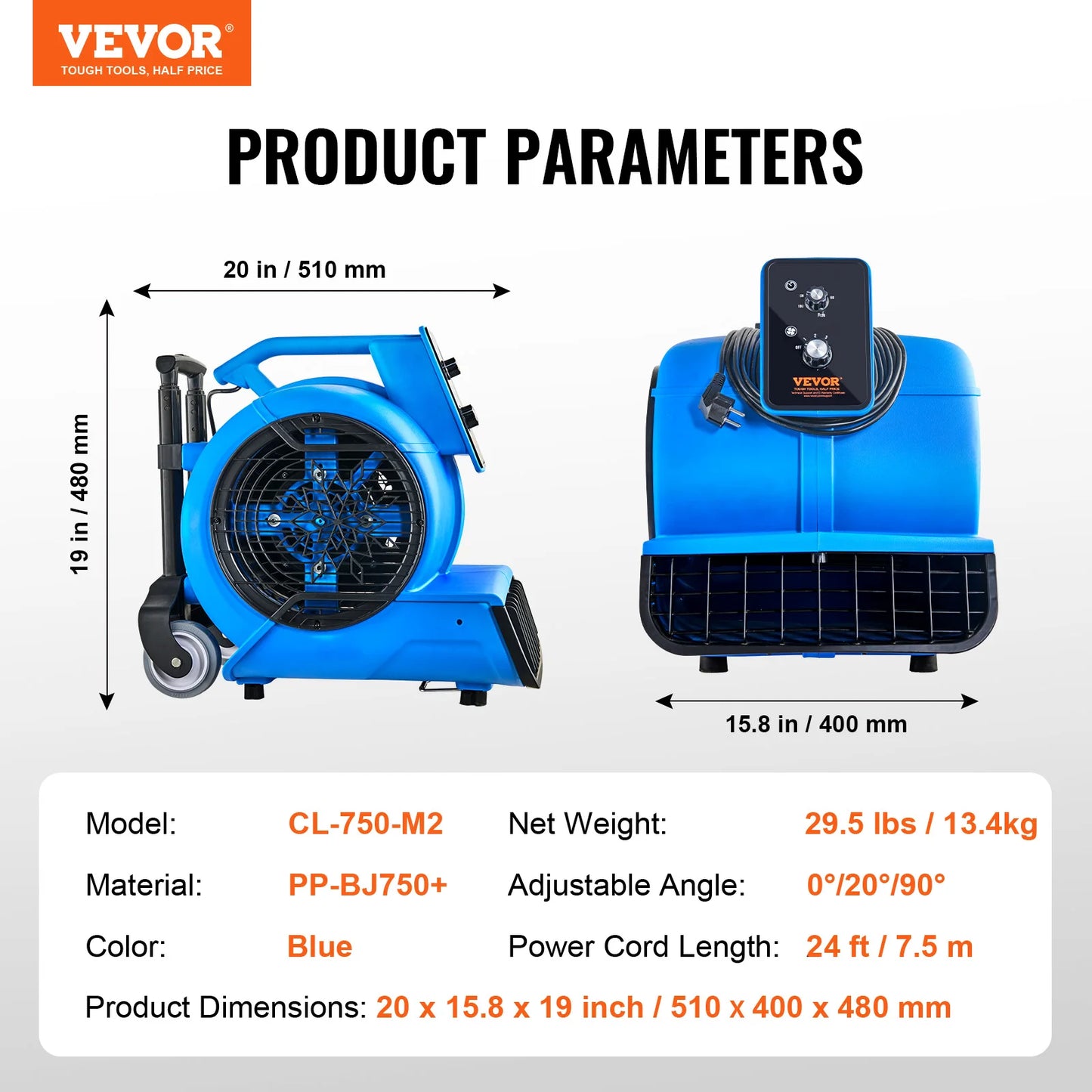 Portable Floor Blowers for Drying and Cooling