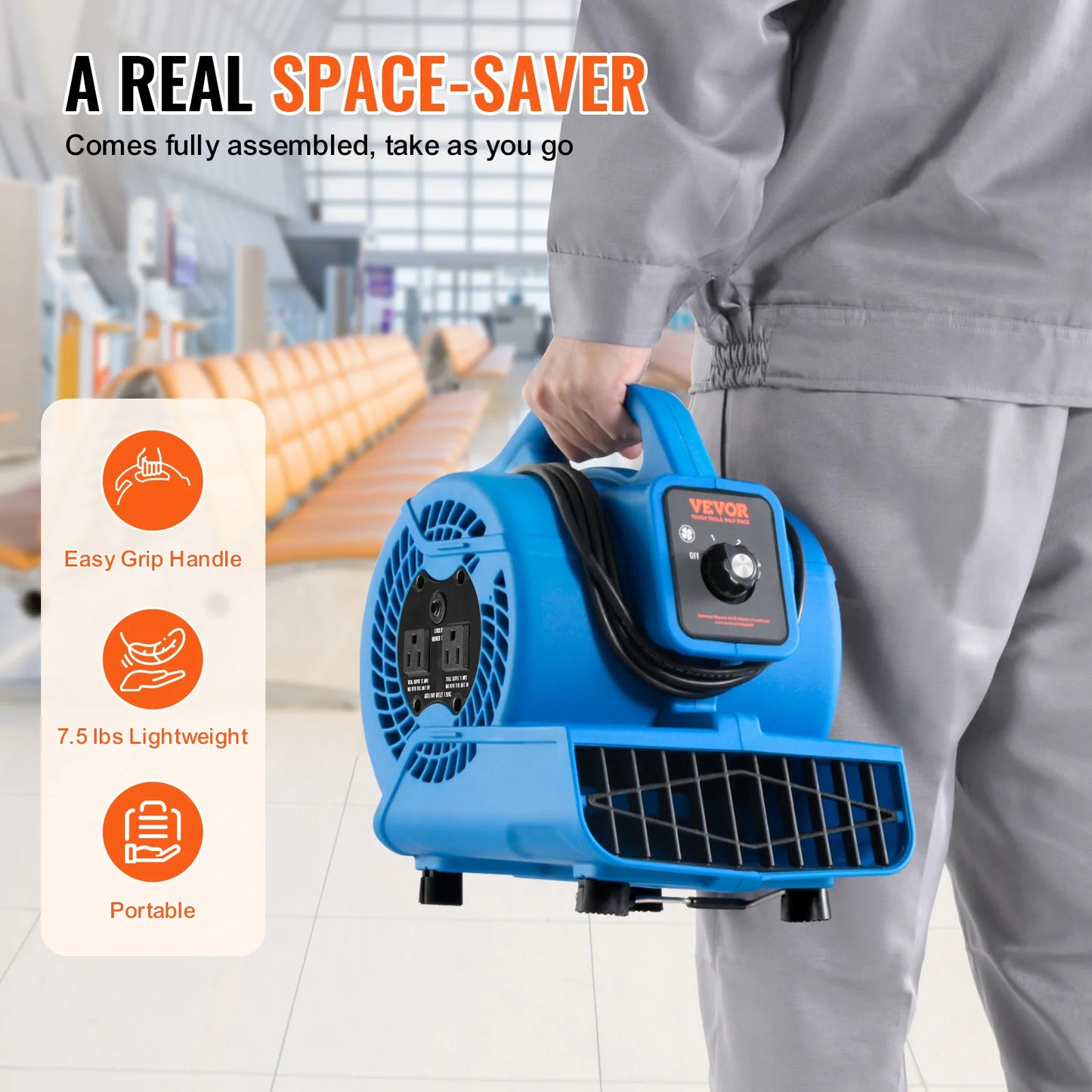 Portable Floor Blowers for Drying and Cooling