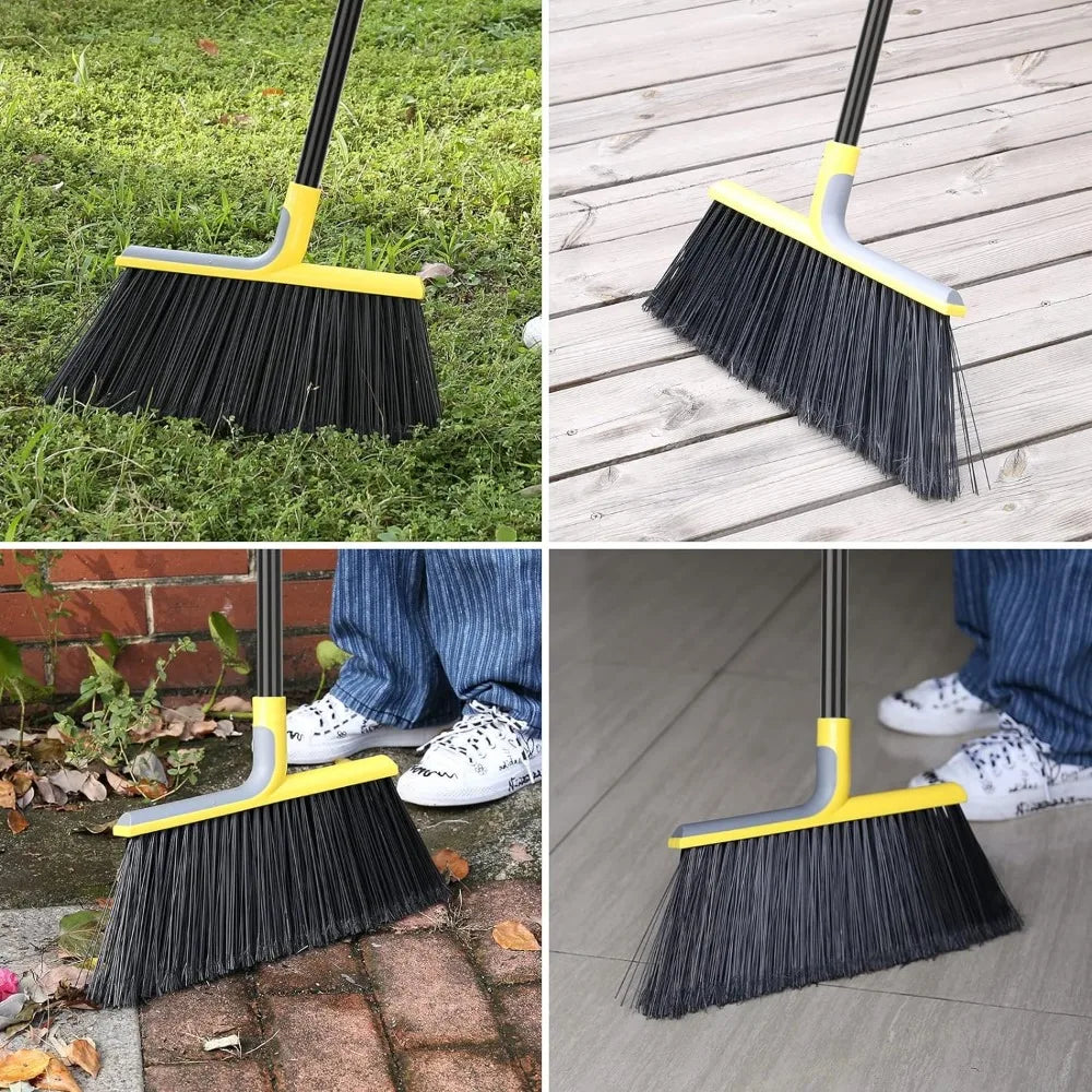 4 Pack Heavy-Duty Brooms with 58" Long Handle