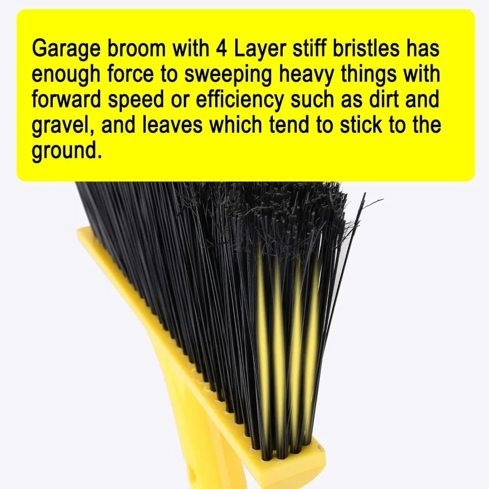 4 Pack Heavy-Duty Brooms with 58" Long Handle