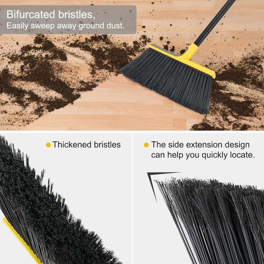 4 Pack Heavy-Duty Brooms with 58" Long Handle