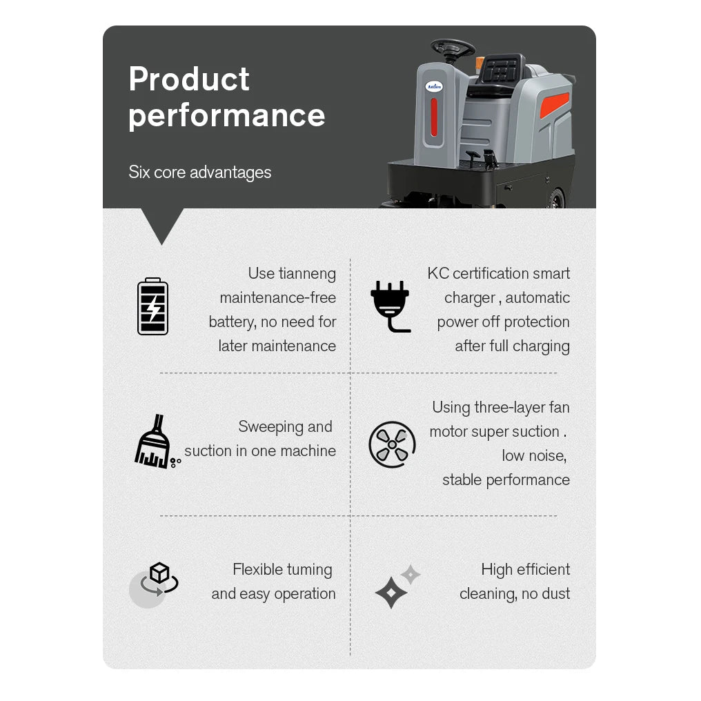 Industrial Floor Sweeper with Advanced Features