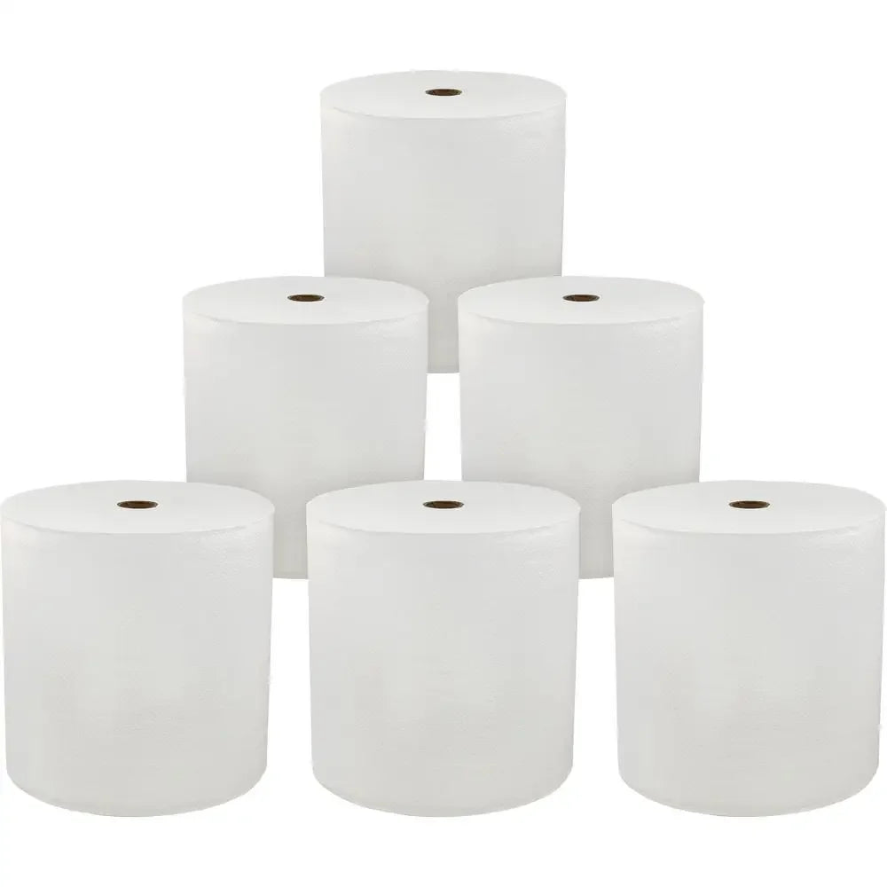 1-Ply Eco-Friendly Absorbent Hardwound Paper Towels (6 Rolls)